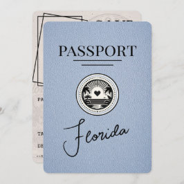 Dusty Blue Florida Passport Save the Date