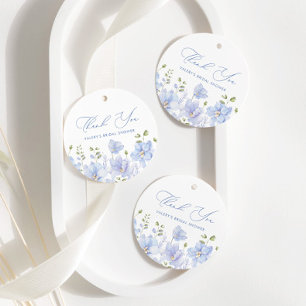 Dusty Blue Flowers Brautparty Geschenkanhänger