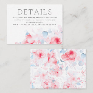 Dusty Blue Flowers Elegante Kleine Details Begleitkarte