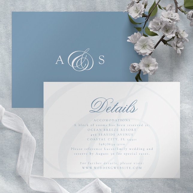 Dusty Blue Formal Wedding Card Begleitkarte (Von Creator hochgeladen)