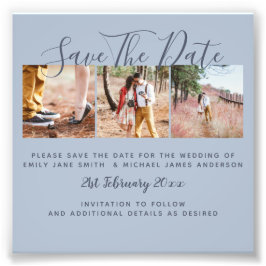 Dusty Blue FOTO Collage Save the Dates Wedding