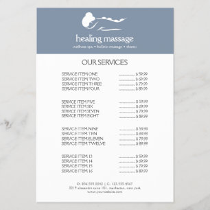 DUSTY BLUE FRAU STONE MASSAGE Wellness Day Wellnes Flyer