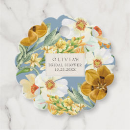 Dusty Blue Garden Blume Frühjahr Brautparty Geschenkanhänger