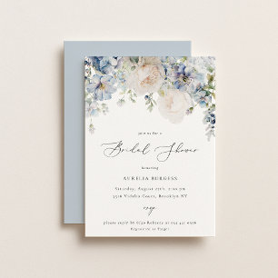 Dusty Blue Garden Floral Brautparty Einladung