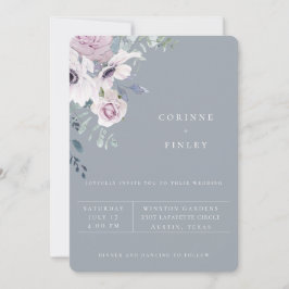 Dusty Blue Garden Floral Wedding Einladung