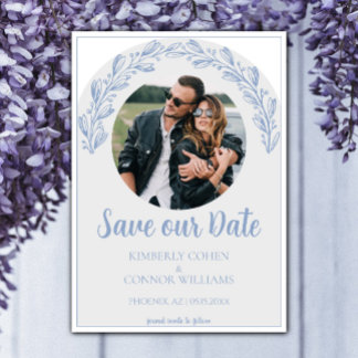 Dusty Blue Garland Foto Save the Date