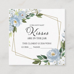 Dusty Blue Geometric rät wie viele Kisses Cards Begleitkarte