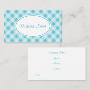 Dusty Blue Gingham Pattern Business Card Visitenkarte
