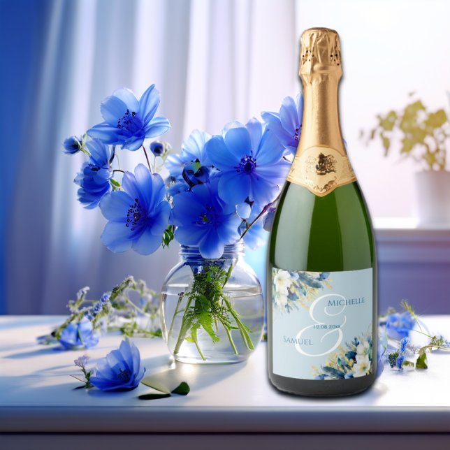 Dusty Blue Gold Glitzer Floral Wedding (Von Creator hochgeladen)