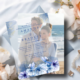 Dusty Blue & Gold Glitzer Hochzeit Probe Dinner