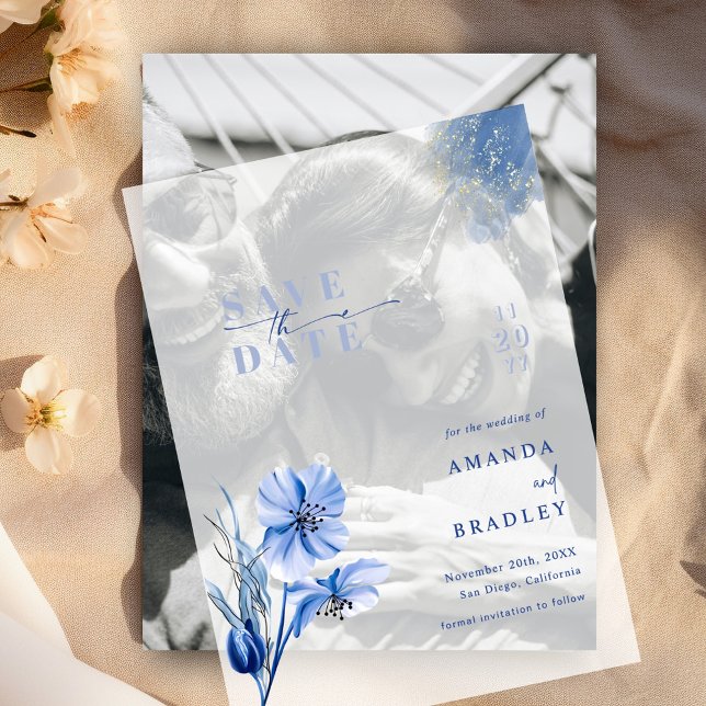 Dusty Blue & Gold Glitzer Wedding speichern das Da (Von Creator hochgeladen)