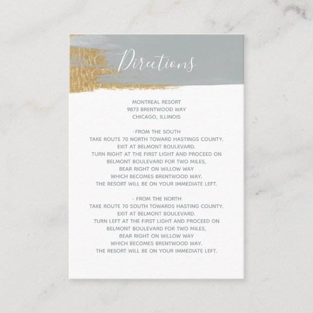 Dusty Blue Gold Minimalistisch Calligrafy Wedding Begleitkarte (Vorderseite)