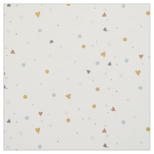 Dusty Blue Gold Muted Hearts n Dots Baby Kinderzim Stoff