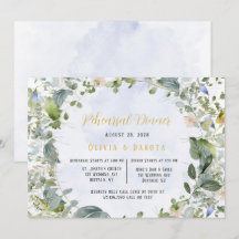 Dusty Blue Gold Wildblumen Probe Dinner