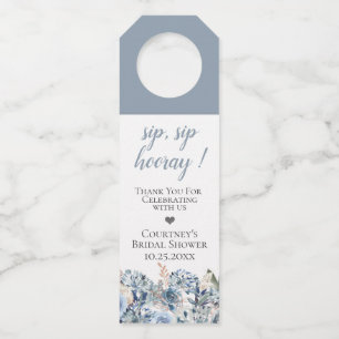 Dusty Blue Golden Botanical Flaschenanhänger