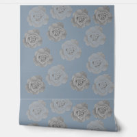 Dusty Blue Gray Floral Gray Dark Elegant Klasse