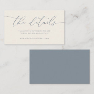 Dusty Blue Gray Minimalistisch Wedding Enclosure C Begleitkarte