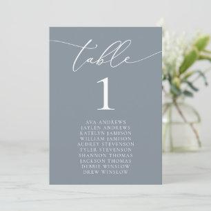 Dusty Blue Gray Minimalistisch Wedding Table Einladung