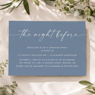 Dusty Blue Gray Probe Dinner. Nautische Hochzeit Einladung