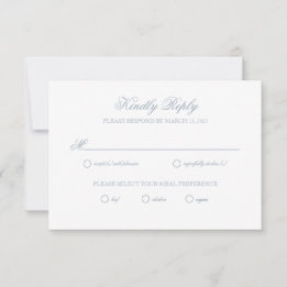 Dusty Blue Gray Wappen Wedding RSVP Card Karte