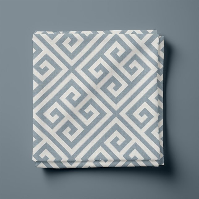 Dusty Blue Greece Key Pattern Stoff (Von Creator hochgeladen)