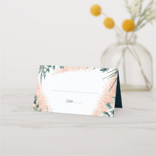 Dusty Blue Green Watercolor Foliage Hochzeit Platzkarte