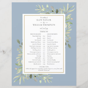 Dusty Blue Greenerity Wedding Zeitplan Timeline