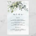 Dusty Blue Greenery Floral Boho Wedding Menu Cards<br><div class="desc">Dieses Design ist mit zwei verschiedenen staubigen Blautönen erhältlich. Eine Option ist ungerechter als die andere und neigt zu einem grau-staubigen Blau. Dieser, den Sie gerade sehen, neigt sich mehr zu Blau für die Aquarellspritzungen. Vergleichen Sie jede Vorschau auf dem Bildschirm für ein perfektes Spiel, wenn es um Ihren Hochzeitsschatten...</div>