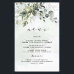 Dusty Blue Greenery Floral Boho Wedding Menu Cards<br><div class="desc">Das Design besticht durch einen Blumenstrauß mit Aquarellgrün, Eukalyptus und einen Sukkulenten über einem staubigen blauen Aquarellspritzer. Das Design bietet auch die Flecken von lackiertem Gold und Grün. Karo auf dem Bildschirm vor der Abreise, um sicherzustellen, dass Ihre persönlichen Daten zu Ihrer Zufriedenheit gedruckt werden. Sie können dieses Design unter...</div>