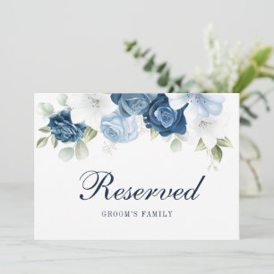 Dusty Blue Greenery Groom's Family Reserved Sign Einladung