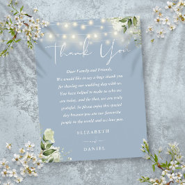 Dusty Blue Greenery Vielen Dank für Ihre Hochzeit Postkarte