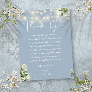 Dusty Blue Greenery Vielen Dank für Ihre Hochzeit  Postkarte