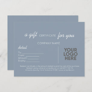 Dusty Blue Handwriting Geschenk mit Logo Mitteilungskarte