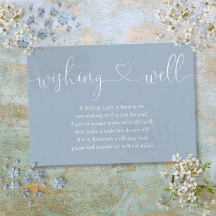 Dusty Blue Heart Script wünscht gute Hochzeit Begleitkarte