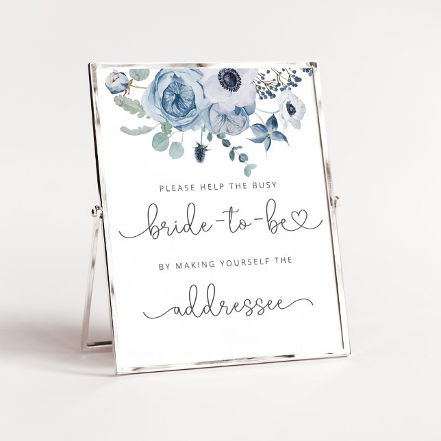 Dusty blue helfen der geschäftigen Braut Adresse u Poster (Von Creator hochgeladen)