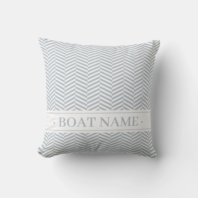 Dusty Blue Herringbone Pattern Kissen (Vorderseite)