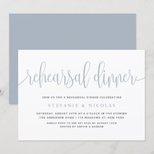 Dusty Blue Hübsch Calligraphy Probe Dinner Einladung