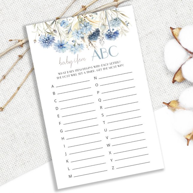 DUSTY Blue Hydrange Babydusche Baby Item ABC Game (Von Creator hochgeladen)