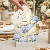 Dusty Blue Hydrangea Baroque Floral Baby Shower