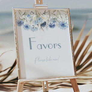 DUSTY Blue Hydrangea Elegant Baby Shower Favoriten Poster