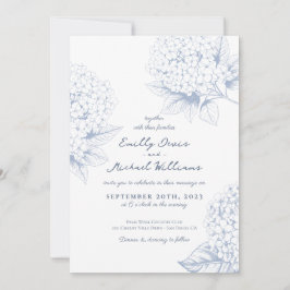 Dusty Blue Hydrangea Floral Wedding Einladung