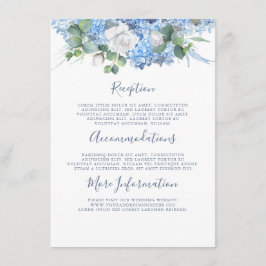 Dusty Blue Hydrangea Hochzeitsinformationen Begleitkarte