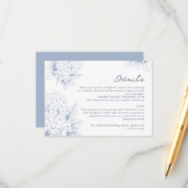 Dusty Blue Hydrangea Wedding Details Begleitkarte