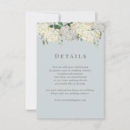 Dusty Blue Hydrangea Wedding Details RSVP Karte