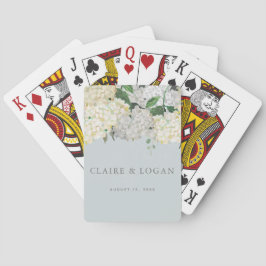 Dusty Blue Hydrangea Wedding Spielkarten