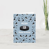 Dusty Blue Ice Hockey Stick, Skate Puck Birthday