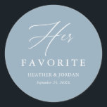 Dusty Blue Ihre Lieblings-Hochzeitskiste Runder Aufkleber<br><div class="desc">Dusty Blue Ihre Lieblings-Hochzeitskiste</div>