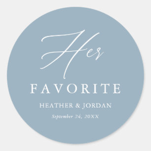 Dusty Blue Ihre Lieblings-Hochzeitskiste Runder Aufkleber