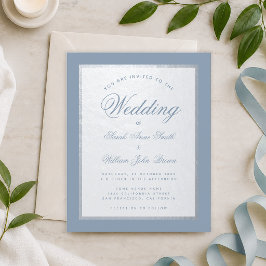 Dusty Blue Imitats Silver Budget Einladung