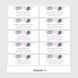 Dusty Blue Individual Guest Names Address Labels